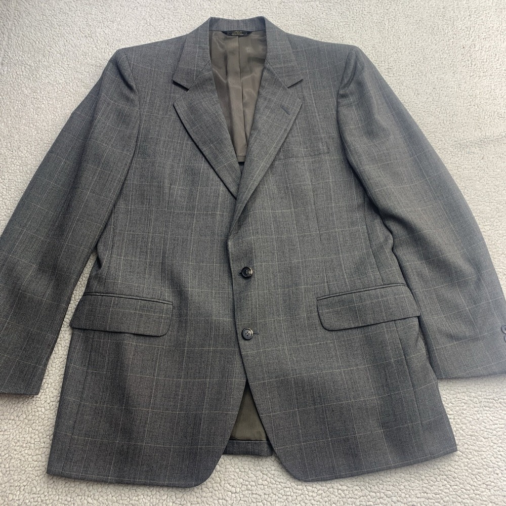 Warren Sewell Blazer Mens 44L  Gray Plaid Vintage‎ Sears-Roebuck Sport USA Made